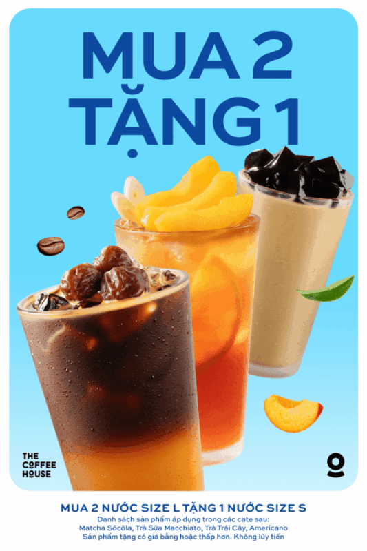 the coffee house voucher mua 2 tặng 1