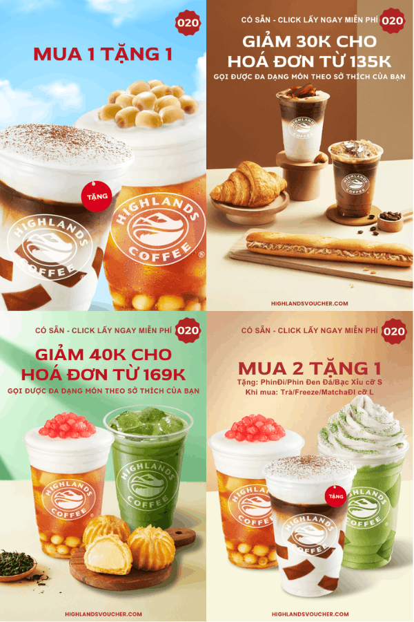 mã giảm giá highlands